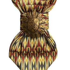 Reimagined necktie pendant with Vintage Jewelry Accent. (Necklace not included)